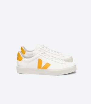 Veja Campo Chromefree Läder Sneakers Dam Vita Gula | VZWEF1