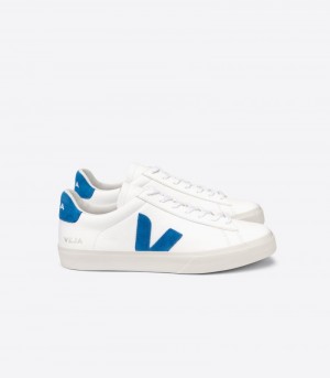 Veja Campo Chromefree Läder Sneakers Dam Vita Blå | N5SH1U