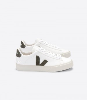 Veja Campo Chromefree Sneakers Dam Vita Olivgröna | WAOVVI