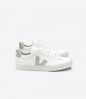 Veja Campo Chromefree Sneakers Dam Vita Ljusgröna | O5UPS9