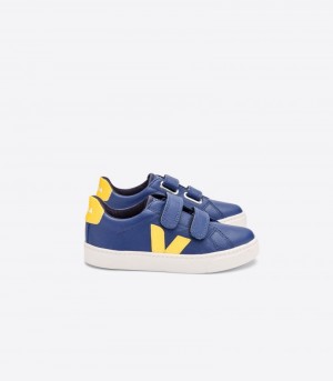 Veja Esplar Chromefree Sneakers Barn Mörkblå Gula | XKM-1015