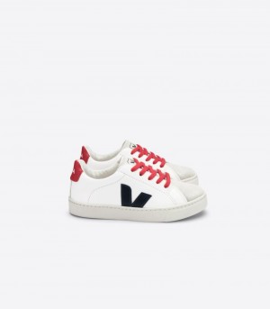 Veja Esplar Laces Chromefree Sneakers Barn Vita Marinblå | LXS-9839