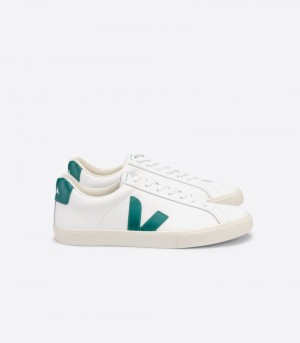 Veja Esplar Läder Sneakers Herr Vita Gröna | LCS-6013