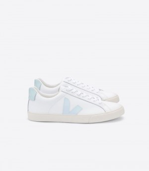 Veja Esplar Läder Sneakers Herr Vita Ljusblå | WMQ-0696