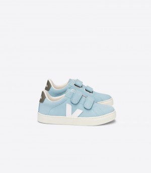 Veja Esplar Nubuck Sneakers Barn Blå Vita Mörkgrå | BZB-2961