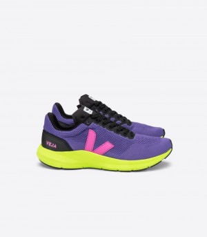 Veja Marlin Lt V Knit Sneakers Herr Lila Rosa Gula | NU37BB