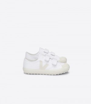 Veja Ollie Canvas Sneakers Barn Vita Ljusgrå | NTP-9997