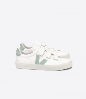 Veja Recife Chromefree Läder Sneakers Herr Vita Ljusgröna | GHV0T1