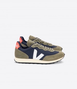 Veja Rio Branco Alveomesh Sneakers Dam Olivgröna Marinblå | WUL484