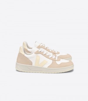 Veja V-10 Alveomesh Sneakers Herr Vita Beige | R87TNH