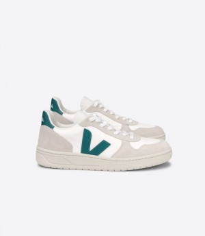Veja V-10 B-Mesh Sneakers Dam Vita Gröna | TMA9NN