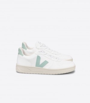 Veja V-10 CWL Sneakers Dam Vita Ljusgröna | G0SSZP