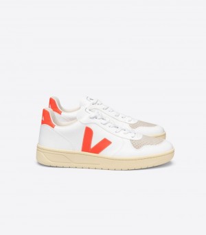 Veja V-10 CWL Sneakers Herr Vita Orange | BV1PLE