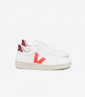 Veja V-10 CWL Sneakers Herr Vita Orange | 13SCKR