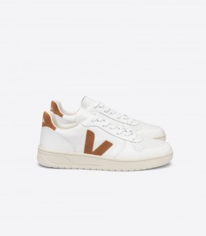 Veja V-10 Läder Sneakers Herr Vita Bruna | A2HEOK