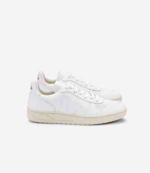 Veja V-10 Läder Sneakers Herr Vita | D6LVFK