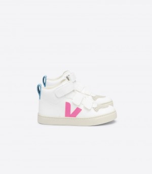 Veja V-10 Mid CWL Sneakers Barn Vita Rosa | GSI-7168