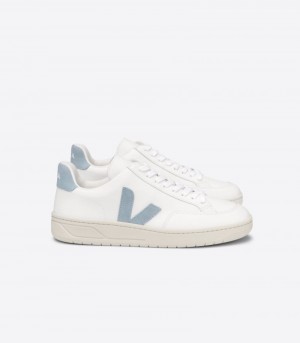 Veja V-12 Läder Sneakers Dam Vita Blå | KI5HE2