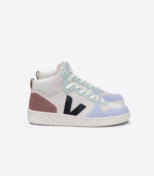 Veja V-15 Mocka Sneakers Dam Beige Svarta Lila | HDJNPL