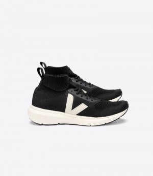 Veja V-knit Veja X Rick Owens Mid Sneakers Dam Svarta Vita | YX7JLI