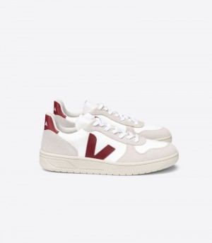 Veja Vstore V-10 Bmesh Sneakers Dam Vita Beige Vinröda | 7Q8NH2